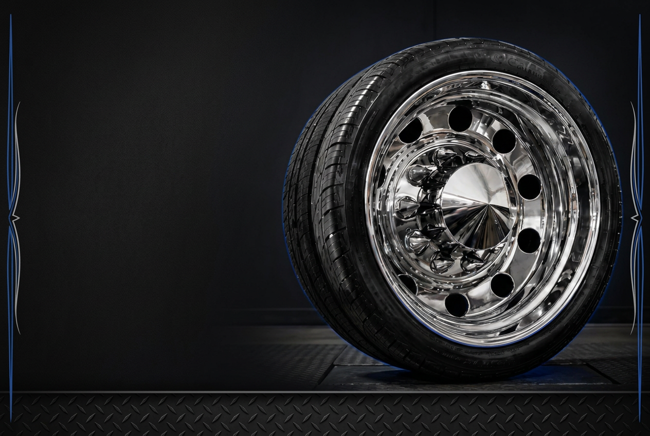 Mirror-polished D6 wheel with pointed chrome center cap